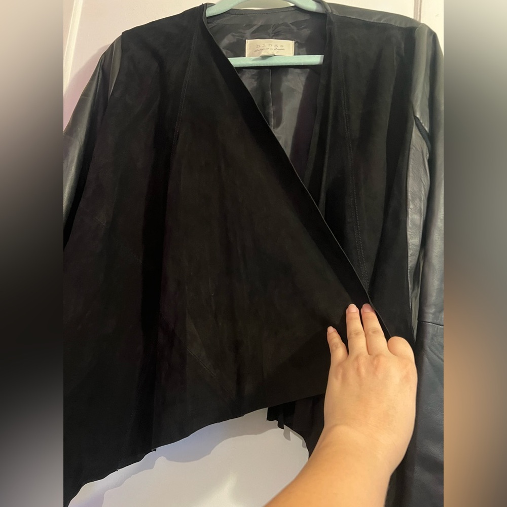Hinge Leather Women's Black Drape Jacket - image 3
